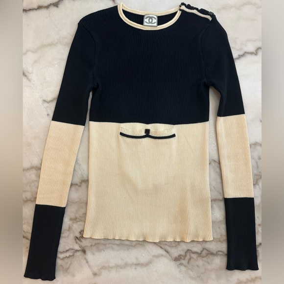 Chanel Sport Vintage 08P ribbed long sleeve top - Picture 2 of 16